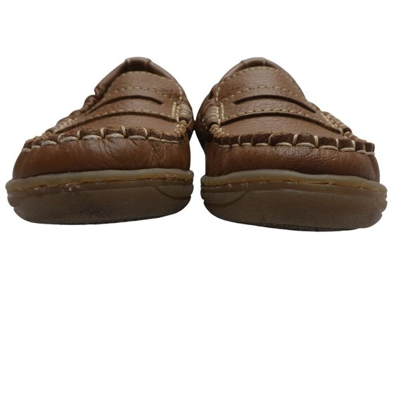 Primigi First Steps Penny Loafers Moccasins Brown Leather Elastic Toddler Boy 9 - Picture 8 of 12